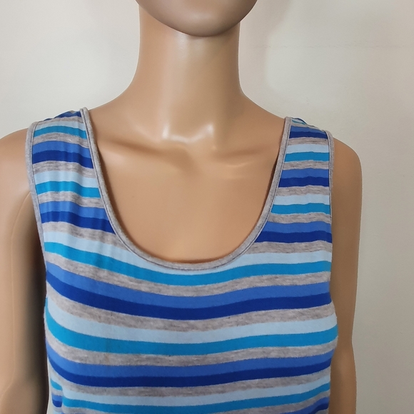 Target tank dress maxi stripped bodycon Sze 14 Blue summer beach Racer back - Picture 2 of 5